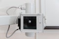 Hospital Radiology Room. X-ray department in modern hospital. Medical equipment. scan machine for fluorography Royalty Free Stock Photo
