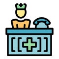 Hospital reception icon vector flat