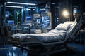 Hospital recovery room enhanced by neural network, comfortable beds, and equipment