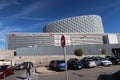 A woman crosses a pedestrian crossing next to the Rey Juan Carlos hospital in Mostoles, Madrid, Spain