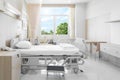 Hospital room with beds and comfortable medical equipped in a mo Royalty Free Stock Photo