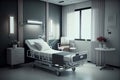 Hospital room with beds and comfortable medical equipped in a modern hospital interior design Royalty Free Stock Photo