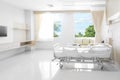 Hospital room with beds and comfortable medical equipped with na Royalty Free Stock Photo