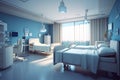 hospital room beds and modern equipment Royalty Free Stock Photo