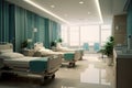 hospital room beds and modern equipment Royalty Free Stock Photo