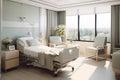 Hospital room with comforting decor and natural light. Generative AI Royalty Free Stock Photo