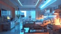 Hospital Room With Bed and Medical Equipment Royalty Free Stock Photo