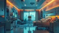 Hospital Room With Bed and Medical Equipment Royalty Free Stock Photo