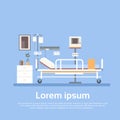 Hospital Room Interior Intensive Therapy Patient Ward Equipment Banner With Copy Space