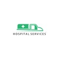 Hospital service logo. car vector design illustration