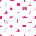 Hospital and sick icon pattern eps10