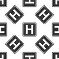 Hospital sign icon seamless pattern on white background. Royalty Free Stock Photo