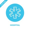 hospital sign icon vector from healthy life collection. Thin line hospital sign outline icon vector illustration. Linear symbol