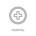 Hospital sign linear icon. Modern outline Hospital sign logo con