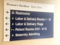 Hospital sign maternity labor delivery