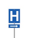 Hospital sign on white Royalty Free Stock Photo