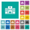 Hospital square flat multi colored icons