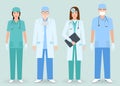 Hospital staff concept. Group of man and woman doctors, nurses. Medical people. Royalty Free Stock Photo