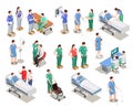 Hospital Staff Patients Isometric People