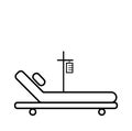 Hospital stretcher bed iv icon.