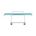 Hospital stretcher trolley bed vector icon. Clinic gurney ambulance equipment. Flat sick wheel cartoon transport