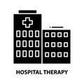 hospital therapy icon, black vector sign with editable strokes, concept illustration