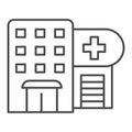 Hospital thin line icon. Polyclinic vector illustration isolated on white. Clinic outline style design, designed for web