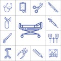 Hospital tools or accessories linear vector icon s Royalty Free Stock Photo