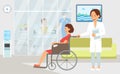 Hospital Treatment Flat Vector Color Illustration