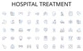 Hospital treatment line icons collection. Views, Thoughts, Beliefs, Perspectives, Impressions, Notions, Sentiments