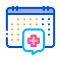 Hospital visit calendar icon vector outline illustration