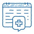 hospital visit calendar doodle icon hand drawn illustration