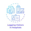 Hospital visitors logging blue gradient concept icon Royalty Free Stock Photo