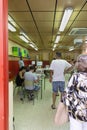 HOSPITALET DE LLOBREGAT,Barcelona,Spain July 23th,2023: Person at the polling station waiting to exercise their right to vote