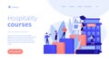 Hospitality courses concept landing page