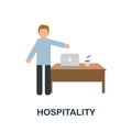 Hospitality flat icon. Colored element sign from recruitment collection. Flat Hospitality icon sign for web design