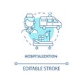 Hospitalization blue concept icon