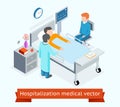 Hospitalization medical vector 3D isometric Royalty Free Stock Photo
