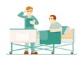 Hospitalized patient doctor treatment in clinic
