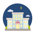 Hospitla building vector flat illustration