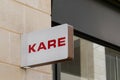 Kare shop logo and sign text on flag facade store home decoration chain brand