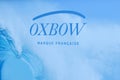 Oxbow french store sign text and logo brand on windows entrance of fun fashion shop Royalty Free Stock Photo