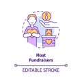 Host fundraisers concept icon