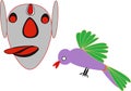 A host man parot for product graphics design