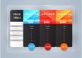 Host Pricing Table for plan website banner. Customer buy package used.Vector illustration