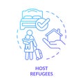 Host refugee blue gradient concept icon Royalty Free Stock Photo