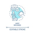 Host refugee turquoise concept icon Royalty Free Stock Photo