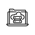 Black line icon for Hosted, cloud and networking