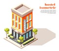 Hostel Building Isometric Composition Royalty Free Stock Photo