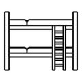 Hostel bunk bed icon, outline style